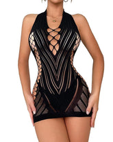Women's Deep V Open Back Hollow Knit Nightdress
