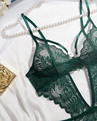 Lace Suspenders With Heart Ring Decoration One-Piece Pajamas