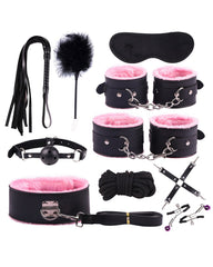Plush Leather Bondage 10-Piece Set