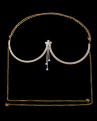Fashion Diamond Studded Tassel Bra Necklace
