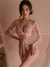 Butterfly Sequin Embroidery Robe Set