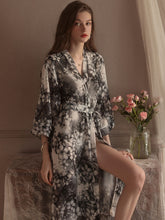 Grey Chiffon Kimono Robe