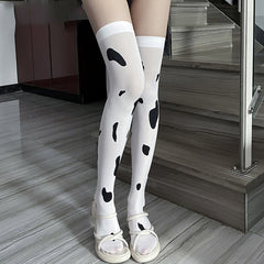 Cow Printed Thigh Highs Stockings Cow Cosplay Costume Accessories