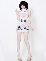 Dairy Cow Turtleneck Sweater Dress