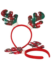 Plaid Reindeer Ears Hair Hoop