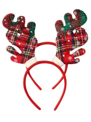 Plaid Reindeer Ears Hair Hoop