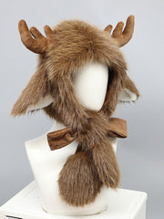 Faux Fur Christmas Deer Hat