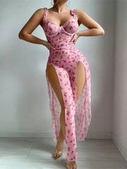 Ditsy Floral High Slit Nightgown