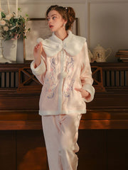 Fuzzy Chinese Style Pajamas Set