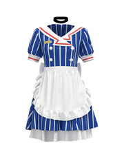 Blue Striped Maid Dress with Apron