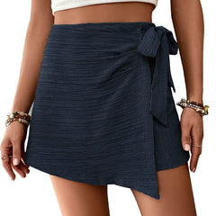 Asymmetrical Lace-Up Casual Vacation Skirt Pants