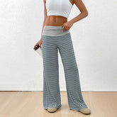 Color-Block Striped Wide-Leg Lounge Pants