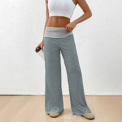 Color-Block Striped Wide-Leg Lounge Pants