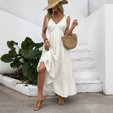Solid Color Comfortable Vacation Style Dress