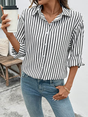 Casual Striped Long-Sleeve Shirt