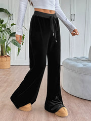 Drapey Velvet Flared Trousers