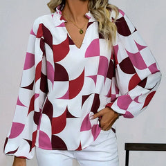 Geometric-Pprint Pullover Shirt