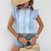 Lotus Leaf-Sleeved Cardigan Shirt
