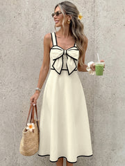Sleeveless Color-Blocked A-Line Maxi Skirt