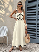 Sleeveless Color-Blocked A-Line Maxi Skirt