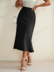 Black Bodycon A-Iine Skirt For Commuting