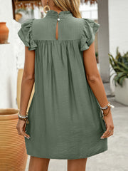 Green Pleated Mini Skirt With Pockets