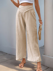 High-Waisted Cropped Wide-Leg Trousers