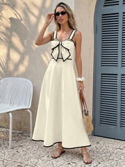 Sleeveless Color-Blocked A-Line Maxi Skirt