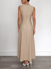 Lrregularly Pleated Sleeveless Dress