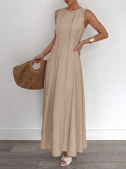 Lrregularly Pleated Sleeveless Dress