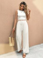 Textured Lace-Panel Straight-Leg Trousers