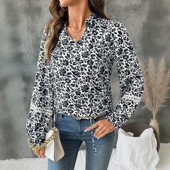 Flowy Long-Sleeved Cinched-Waist Top