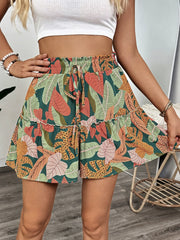 Resort-Style Tropical Print Shorts