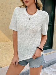 Versatile Knitted Jacquard Top With Beaded Bow