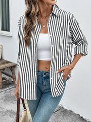 Casual Striped Long-Sleeve Shirt