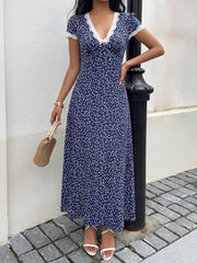 Dark-Colored Floral A-Line Mini Skirt
