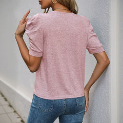 Short-Sleeve T-Shirt With Mutton-Leg Sleeves
