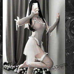 Lace Lingerie Set Bridal Mesh Teddy Bodysuit Cosplay Nightwear