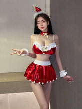 Metallic Mrs Claus Skirt Set