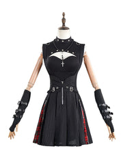 Gothic Punk Striped Skirt Set