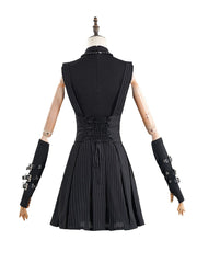 Gothic Punk Striped Skirt Set
