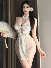 Modern Bamboo Print Cheongsam Dress