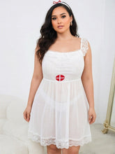 Plus Size Mesh Nurse Lingerie Dress