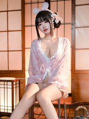 Cartoon Japanese Style Short Robe with Apron