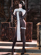 Nun Open Crotch Bodystocking Set