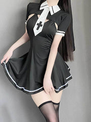 Cute Habit Nun Cosplay Lingerie Dress