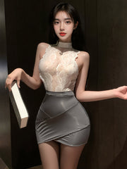 Lace Office Secretary Lingerie Dress
