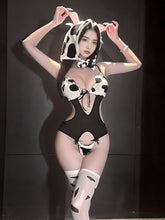 Cow Print Bodysuit Lingerie with Hat
