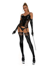 Shine Faux Leather Garter Lingerie Set