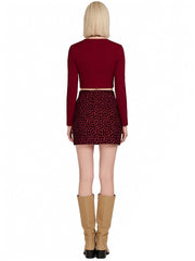 Midnight Villains Burgundy Leopard Oufit